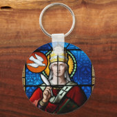 Paus Saint Gregory the Great - Glas in lood Sleutelhanger (Voorkant)