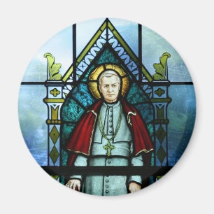 Paus Saint Pius X Glas in lood Art Magneet