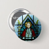 Paus Saint Pius X Glas in lood Art Ronde Button 5,7 Cm (Voorkant /achterkant)