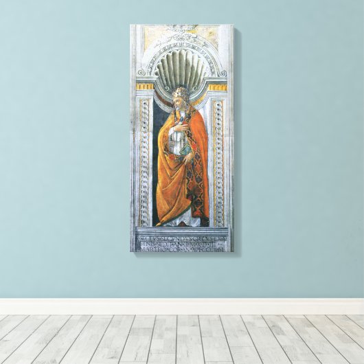 Paus Saint Sixtus II door Sandro Botticelli Canvas Afdruk (Insitu (Houten vloer))