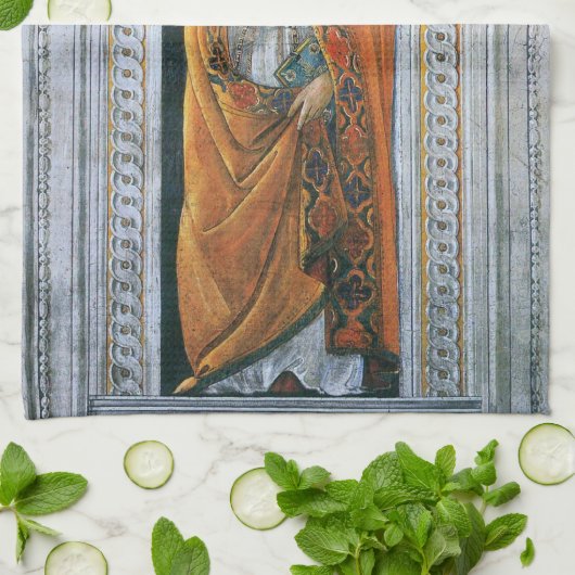 Paus Saint Sixtus II door Sandro Botticelli Theedoek (Gevouwen)