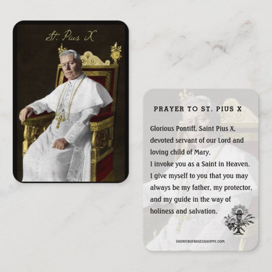 Paus Sint Pius X Katholiek Religieus Gebed Heilig Plaatskaartje (Voorkant / Achterkant)