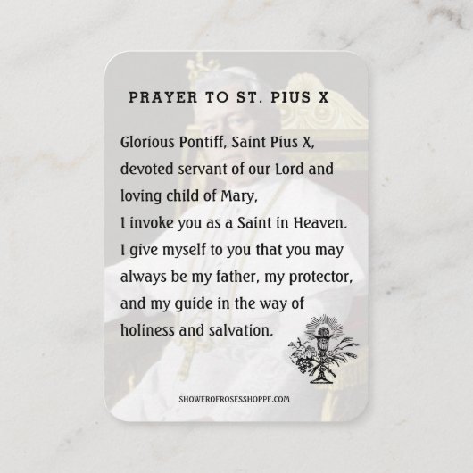 Paus Sint Pius X Katholiek Religieus Gebed Heilig Plaatskaartje (Achterkant)