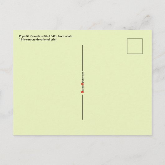 Paus St. Cornelius (SAU 042) Briefkaart (Achterkant)