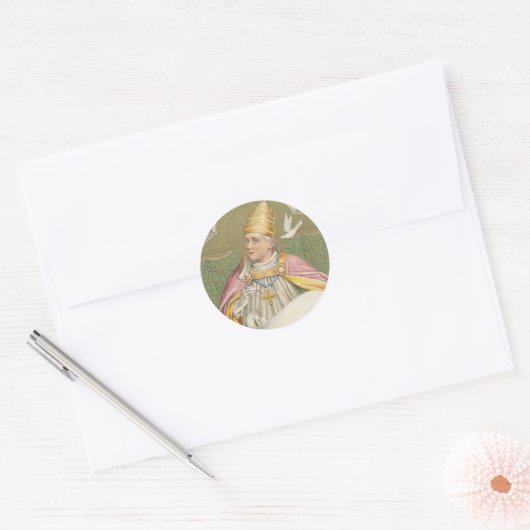 Paus St. Gregory the Great (M 067) Ronde Sticker (Envelop)