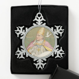 Paus St. Gregory the Great (M 067) Tin Sneeuwvlok Ornament