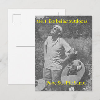 Paus St. Johannes Paulus II in de buitenlucht Briefkaart
