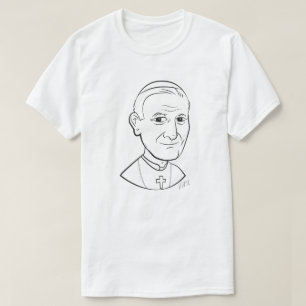 Paus St. John Paul II Caricature T-shirt