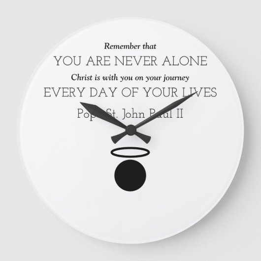 Paus St. John Paul II Quote Clock Grote Klok (Voorkant)