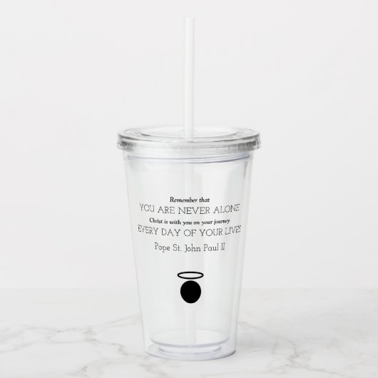Paus St. John Paul II Quote Tumbler Acryl Drinkbeker (Voorkant)
