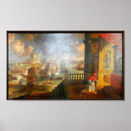 Paus St. Pius V bidden tijdens de strijd tegen Lep Poster (Voorkant)