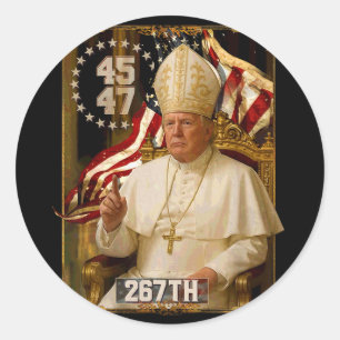 Paus Trump Grappig President Trump 1 Ronde Sticker