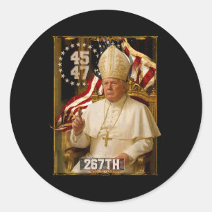 Paus Trump Grappig President Trump 2 Ronde Sticker