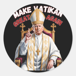 Paus Trump Grappig President Trump Ronde Sticker