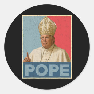 Paus Trump Grappig President Trump wil de N zijn Ronde Sticker
