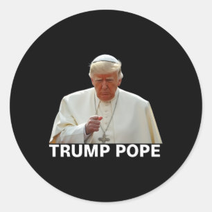 Paus Trump Grappig President Trump wil de N zijn Ronde Sticker
