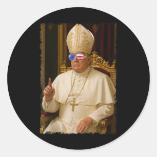 Paus Trump Grappig President Trump wil de N zijn Ronde Sticker