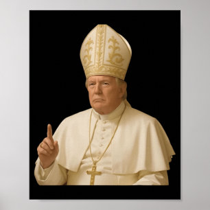 Paus Trump Grappig Trump Vaticaan Christelijk Retr Poster