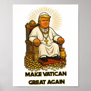 Paus Trump Grappig Trump Vaticaan Christelijk Retr Poster