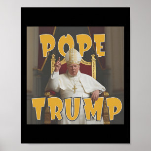 Paus Trump Grappig Trump Vaticaan Christelijk Retr Poster