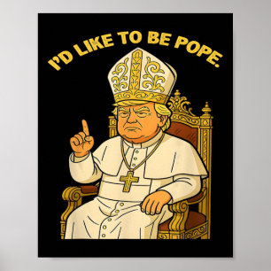 Paus Trump Grappig Trump Vaticaan Christelijk Retr Poster