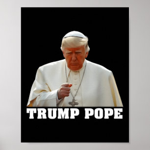 Paus Trump Grappig Trump Vaticaan Christelijk Retr Poster