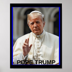 Paus Trump Grappig Trump Vaticaan Christelijk Retr Poster
