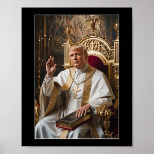Paus Trump Grappig Trump Vaticaan Christelijk Retr Poster