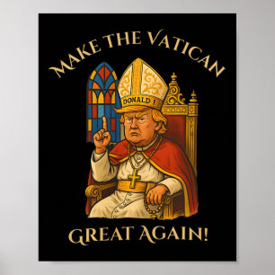 Paus Trump Grappig Trump Vaticaan Christelijk Retr Poster