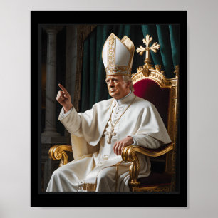 Paus Trump Grappig Trump Vaticaan Christelijk Retr Poster