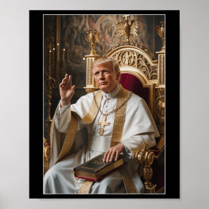 Paus Trump Grappig Trump Vaticaan Christelijk Retr Poster