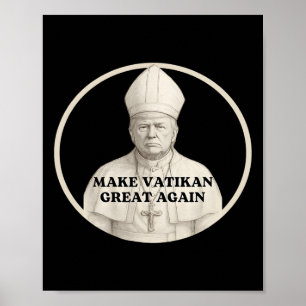 Paus Trump Grappig Trump Vaticaan Christelijk Retr Poster