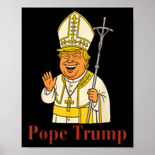 Paus Trump Grappig Trump Vaticaan Christelijk Retr Poster
