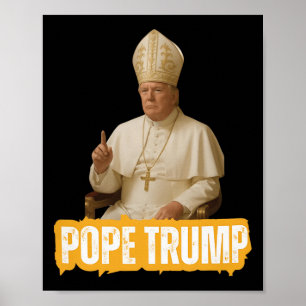 Paus Trump Grappig Trump Vaticaan Christelijk Retr Poster