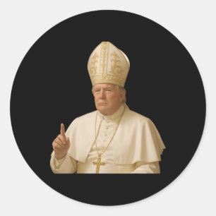 Paus Trump Grappig Trump Vaticaan Christelijk Retr Ronde Sticker