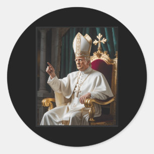 Paus Trump Grappig Trump Vaticaan Christelijk Retr Ronde Sticker