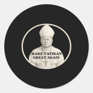 Paus Trump Grappig Trump Vaticaan Christelijk Retr Ronde Sticker