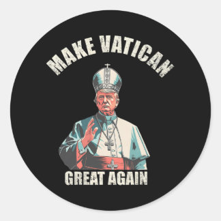 Paus Trump Grappig Trump Vaticaan Christelijk Retr Ronde Sticker