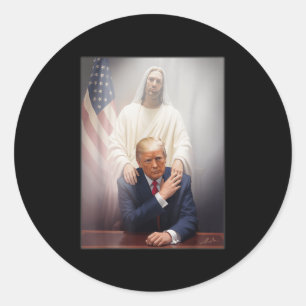 Paus Trump Grappig Trump Vaticaan Christelijk Retr Ronde Sticker