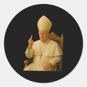 Paus Trump Grappig Trump Vaticaan Christelijk Retr Ronde Sticker