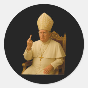 Paus Trump Grappig Trump Vaticaan Christelijk Retr Ronde Sticker