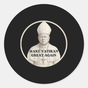 Paus Trump Grappig Trump Vaticaan Christelijk Retr Ronde Sticker