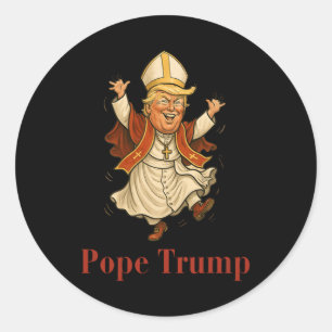 Paus Trump Grappig Trump Vaticaan Christelijk Retr Ronde Sticker