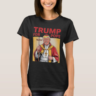 Paus Trump Grappig Trump Vaticaan Christelijk Retr T-shirt