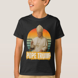 Paus Trump Grappig Trump Vaticaan Christelijk Retr T-shirt