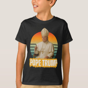 Paus Trump Grappig Trump Vaticaan Christelijk Retr T-shirt