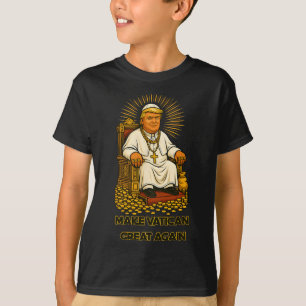 Paus Trump Grappig Trump Vaticaan Christelijk Retr T-shirt