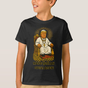 Paus Trump Grappig Trump Vaticaan Christelijk Retr T-shirt