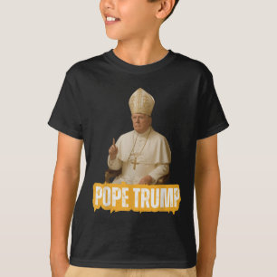 Paus Trump Grappig Trump Vaticaan Christelijk Retr T-shirt