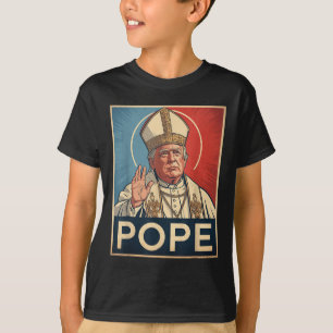 Paus Trump Grappig Trump Vaticaan Christelijk Retr T-shirt